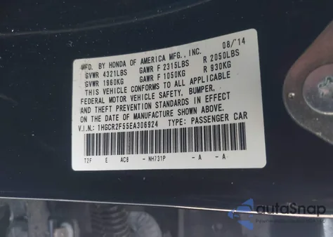 2014 Honda Accord Sport from USA, damaged, VIN 1HGCR2F55EA306924